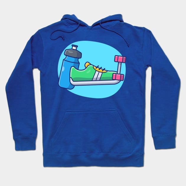 Dumbbell Shoes And Bottle Cartoon Hoodie by Catalyst Labs